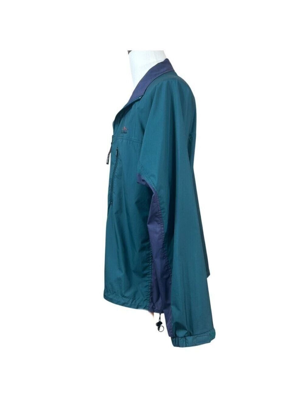 L.L. Bean Men's Blue Teal Full Zip Nylon Packable Windbreaker Size L - Picture 7 of 14